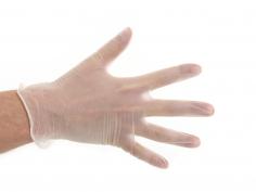 Handschoen vinyl gepoederd wit