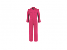 Kinderoverall polyester/katoen fuchsia